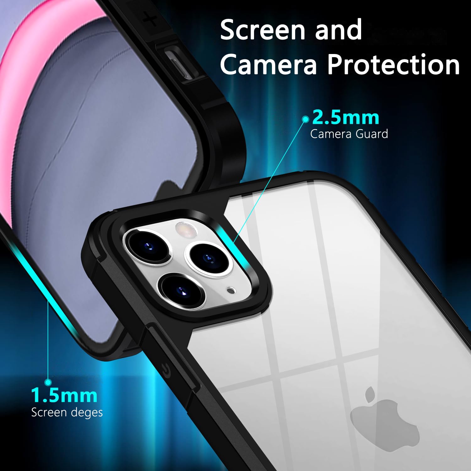 iVoler Anti Ingiallimento Chiaro Cover per iPhone 16 6.1 Pollice con 2
