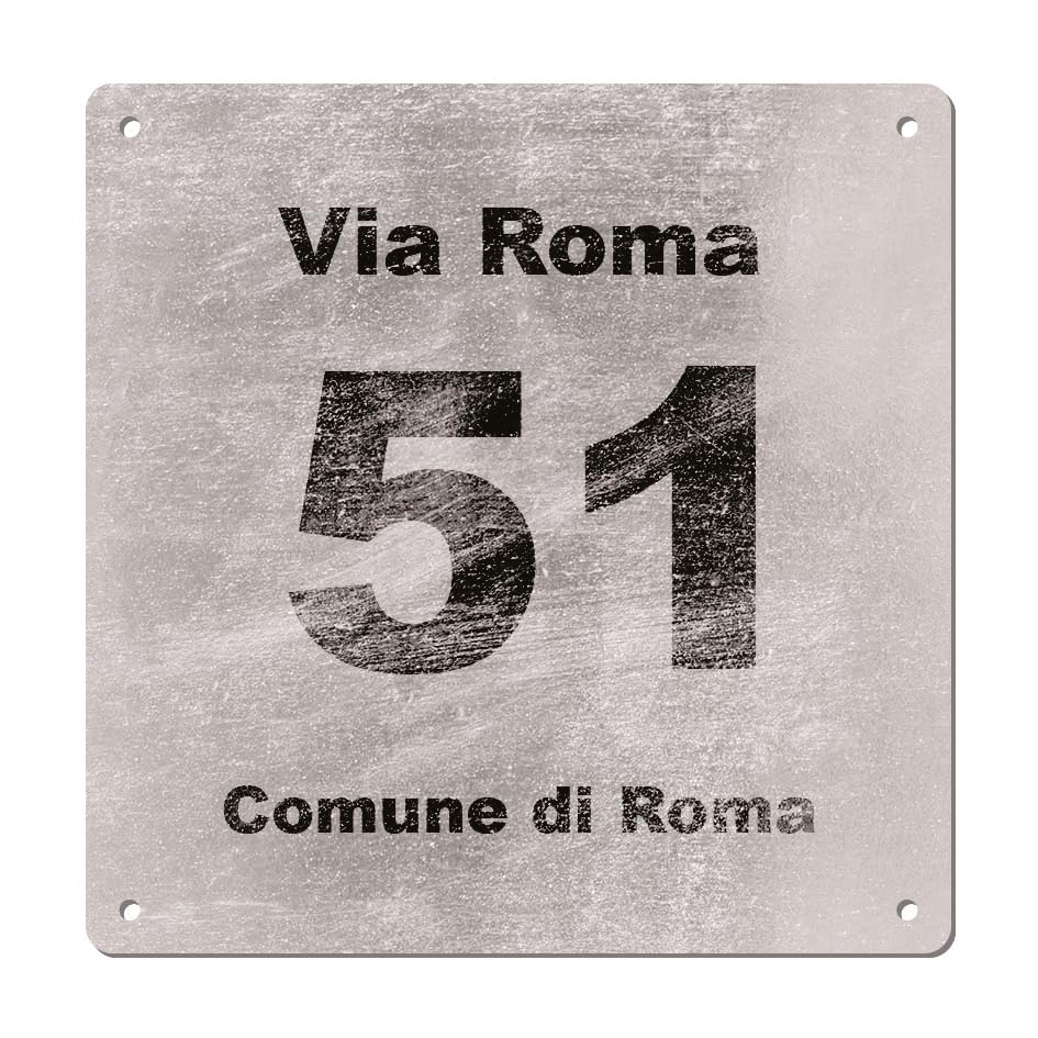 Prodotto personalizzabile al 100%, quanto a colori della cornice, numero del civico, scelta della via se richiesta, e tipo di attacco per il posizionamento della targa.