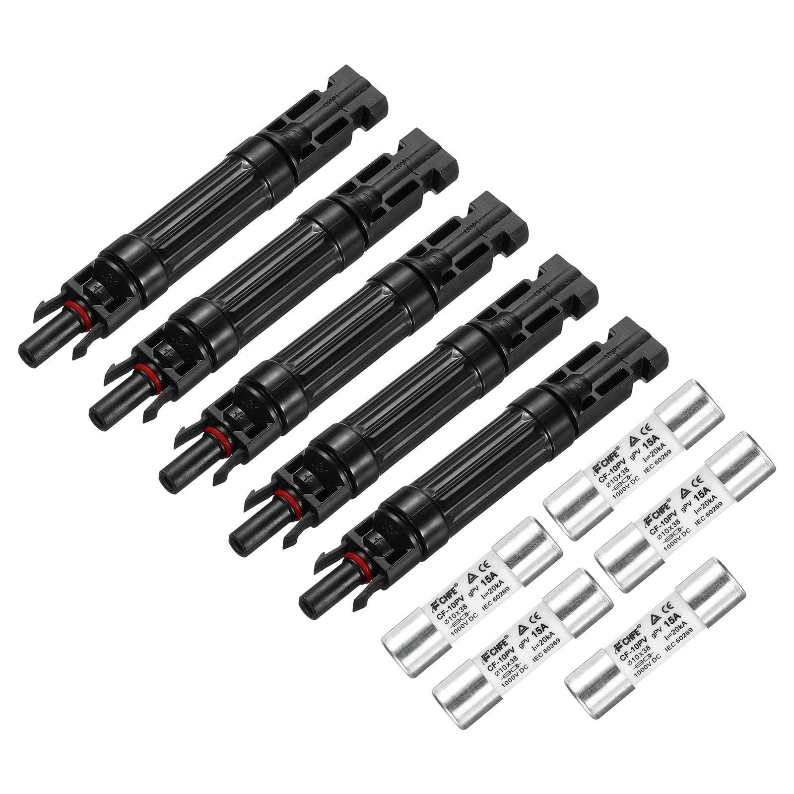 QUARKZMAN 5 Pcs Portafusibles Solar 15A 1000V PV Portafusibles En Línea