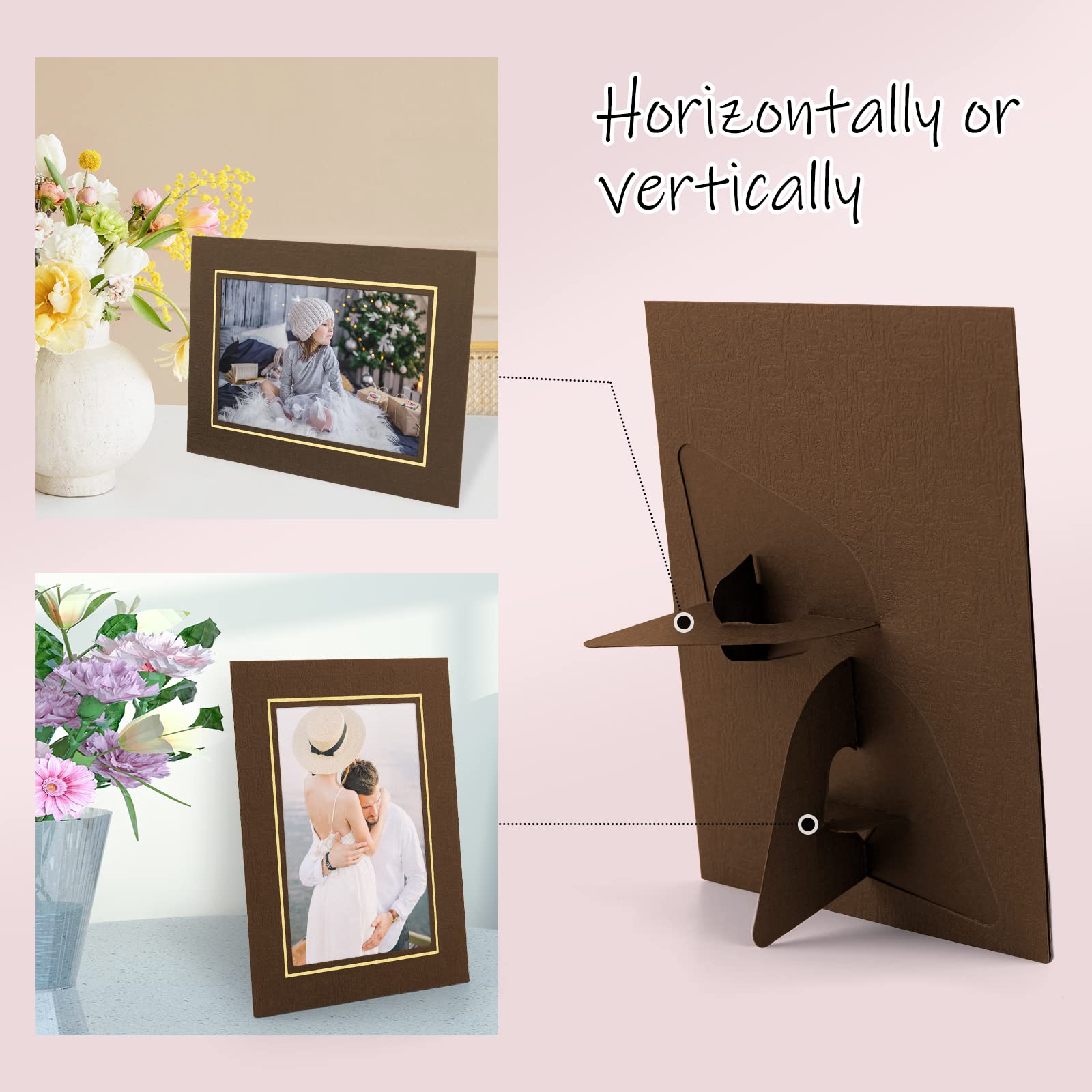 AUEAR, 25 Pack Ivory (with Silver Lining) 4x6 Cardboard Photo Frames...