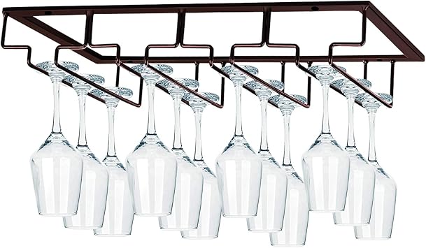 MOCOUM Wine Glasses Rack Under Cabinet Stemware Rack - Thumbnail 3