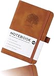 JUNART A6 Carnet de notes avec PU Couverture en cuir 192 Pages 14.5cm×9.5cm Carnet de papier premium, pour prendre note, bureau et voyage (rose)