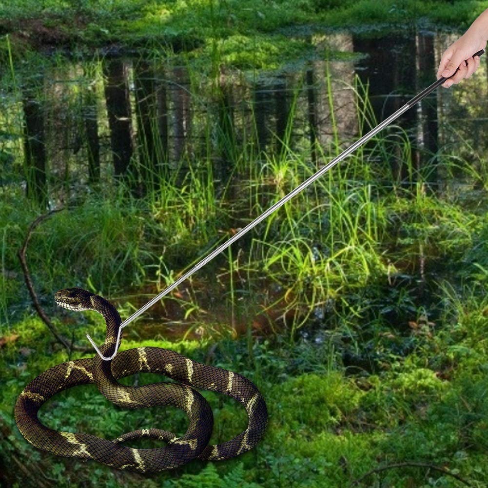 Pince à Serpent Pliable En Acier Inoxydable De 127 Cm : Crochet, Pince, Perche, Pince De Préhension Pour Une Manipulation Sûre Des Serpents Et Des Serpents à Sonnettes