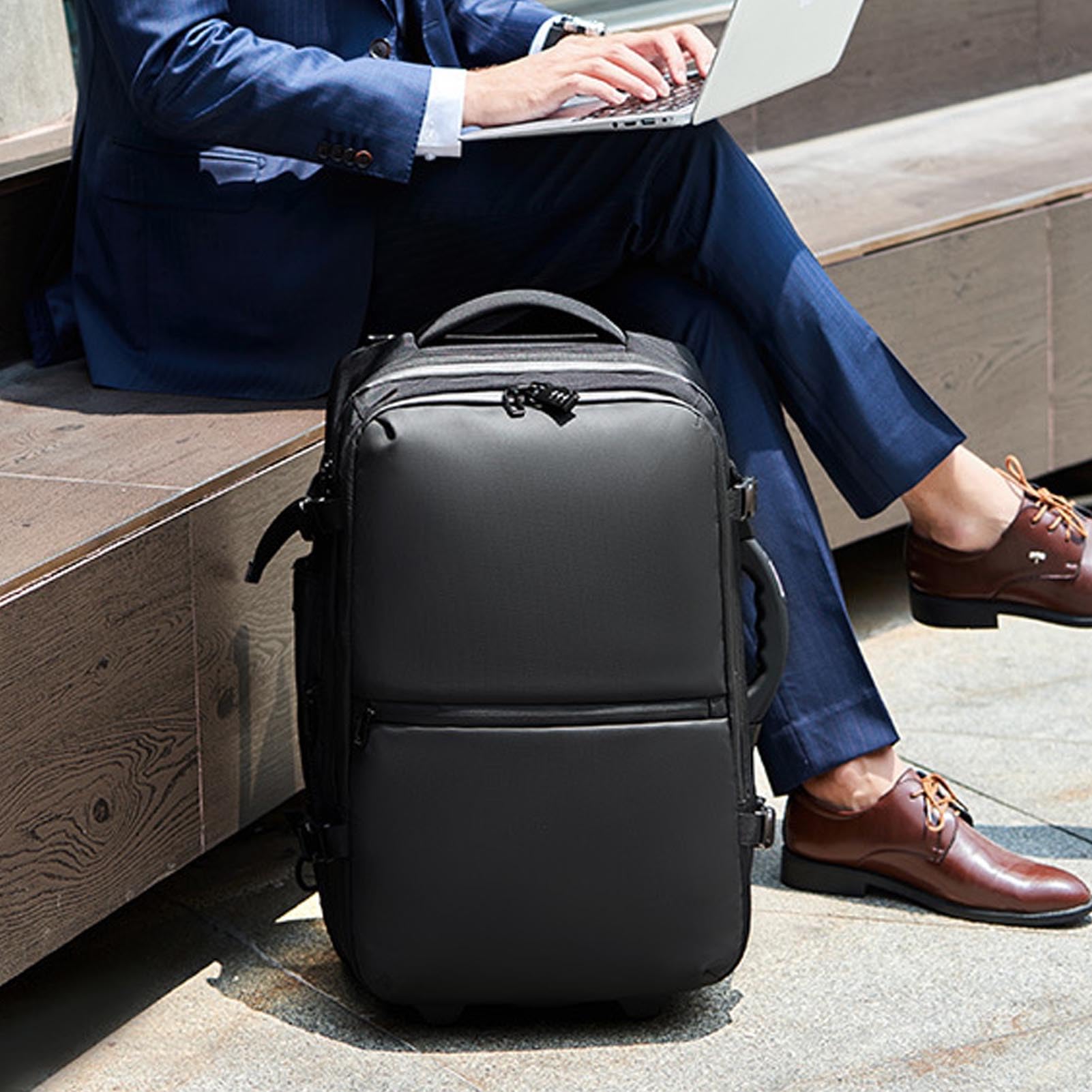 Fdit Maleta de Viaje con Ruedas Extensible Impermeable, Mochila