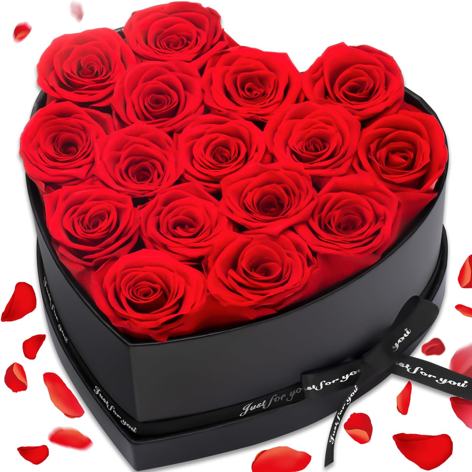 Mothers Day Rose Gifts, 16-Piece Preserved Red Roses in a Box, Birthday Gift for Women, Ideal Mother's Day Flower Gifts for Mom from Daughter, Fresh Forever Roses Gifts for Wife, Mom Gifts for Grandma