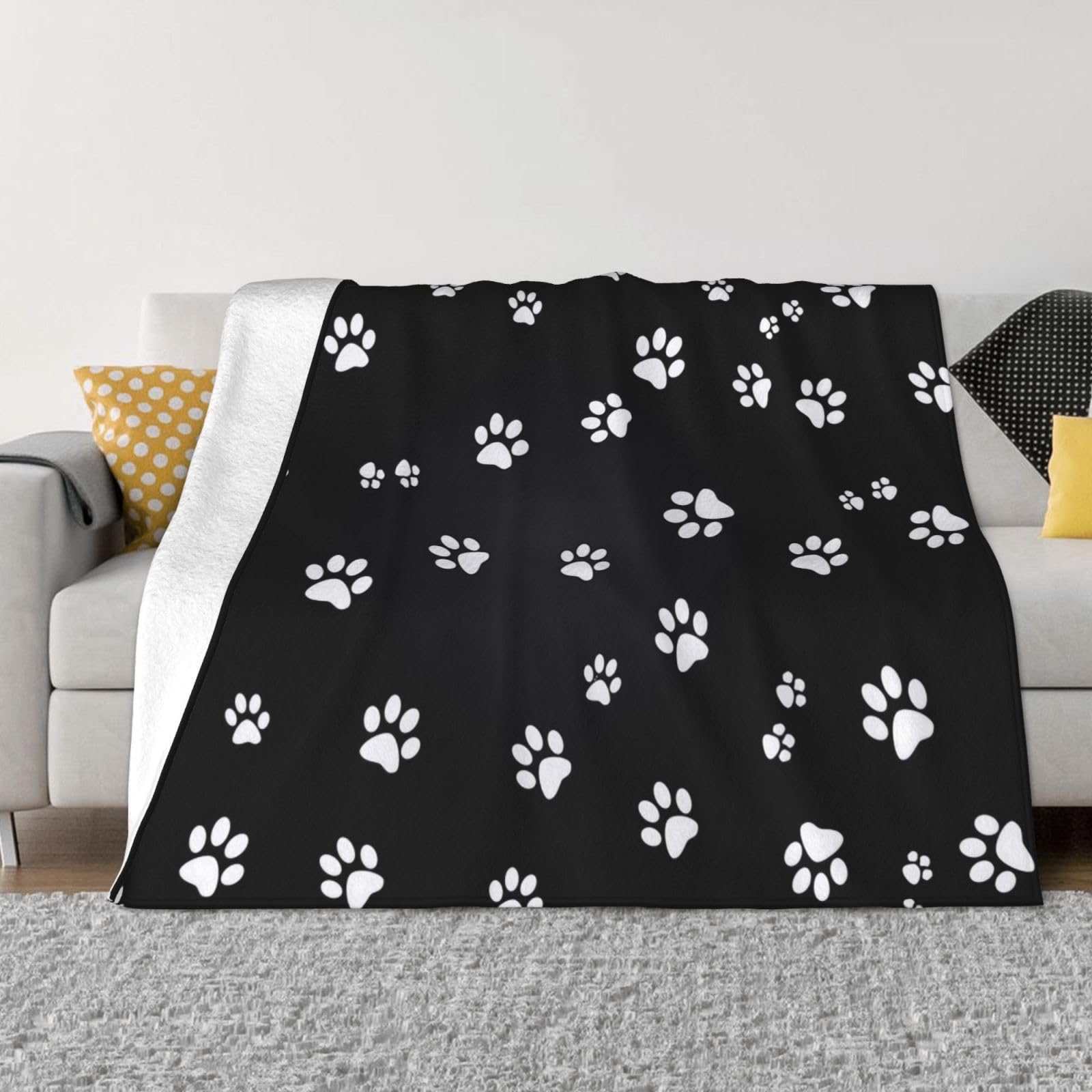 Couverture patte de chat et chien pour voyage et canapé 76x102 cm