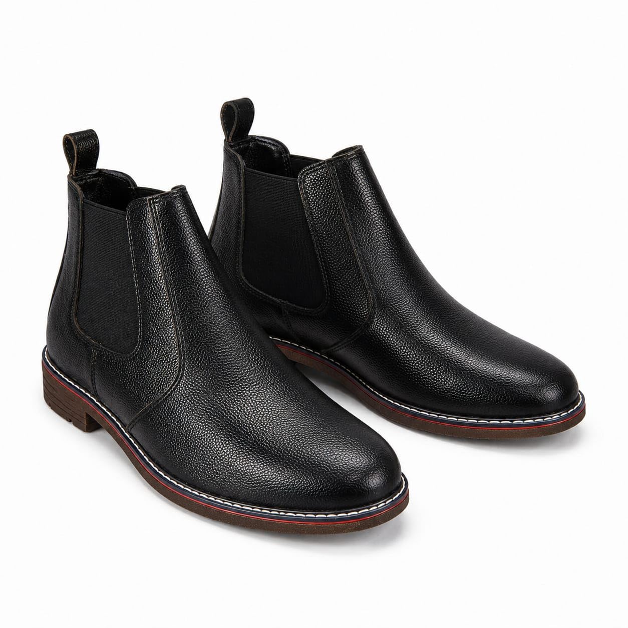 Chelsea Safety Boots for Men – Steel Toe Safety Shoes | Anti-Slip Industrial Work Boots | Lightweight Leather Chelsea Boots (SIZE-07, BLACK)-image-0