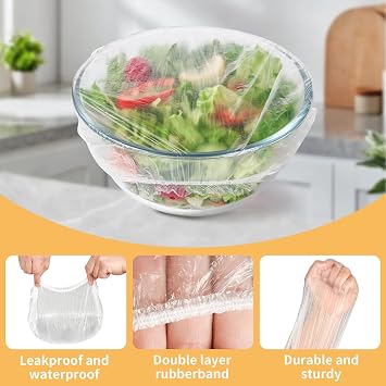 200 Bowl Covers for Bread Proofing,Elastic Large Plastic Wrap for Food