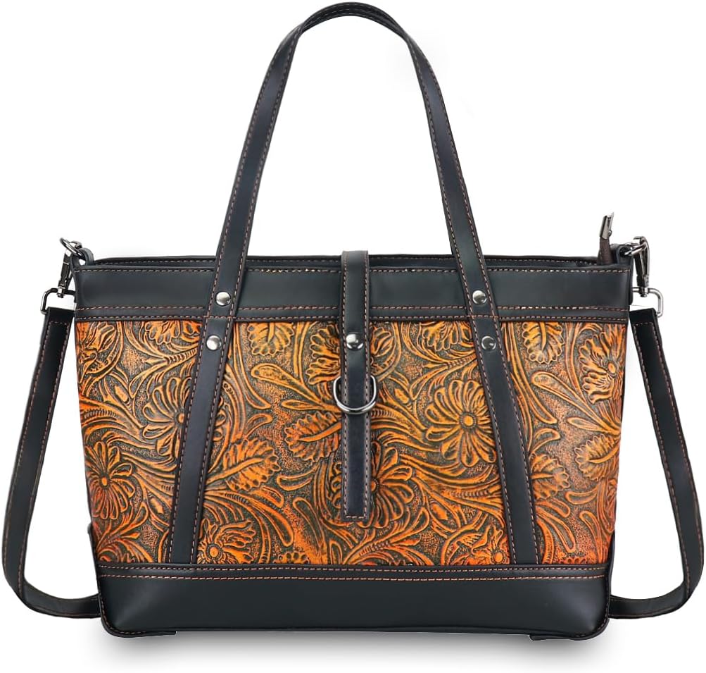 Crossbody Bag for Women Shoulder Bag Purse Handbag Medium Satchel Embossing Floral Pattern