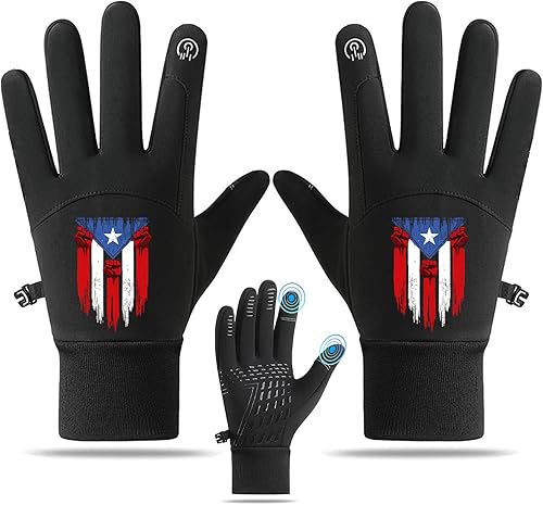 Guantes de invierno, guantes para hombres y mujeres, para pantalla táctil mejorada, para mensajes de texto, cálidos, para correr, forro de punto,
