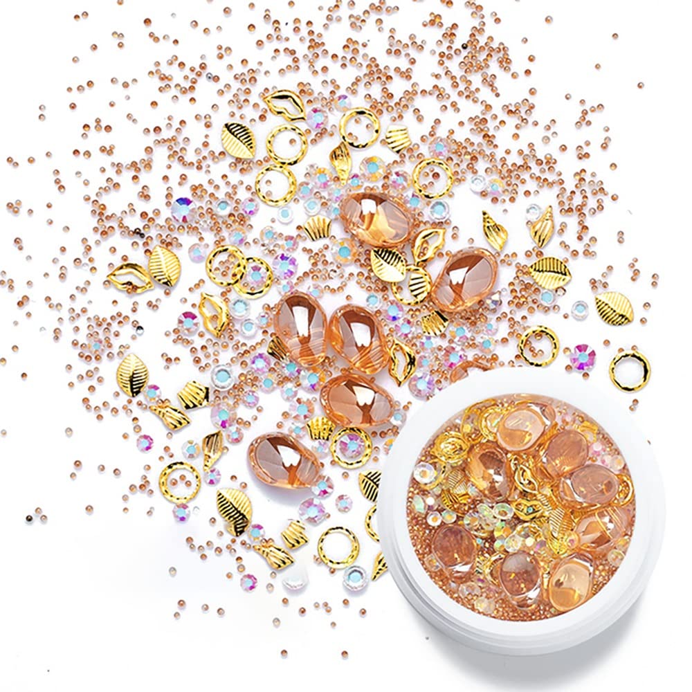 mifdojzHJKOGH 1 Box Glitter 3D Rhinestones AB Flat Back Shiny Stones Nail Art Decorations Mixed Size Nail Gems Crystal Strass Accessories (Color : F)