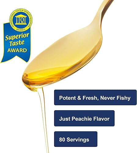 Miniatura 3 de Carlson El aceite de pescado The Very Finest para niños, 800 mg de omega-3, sabor Just Peachie, 6.8 fl oz - Aceite de pescado noruego líquido,