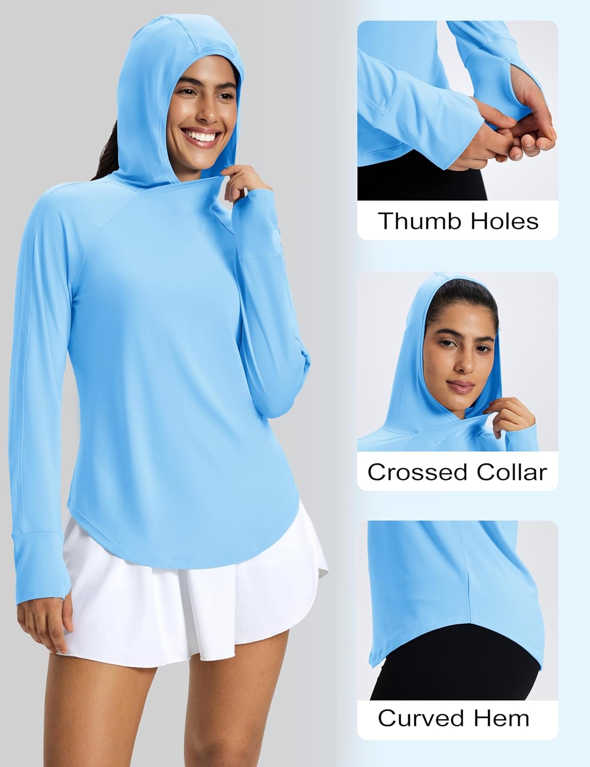 MAGCOMSEN Women's UPF 50+ Sun Protection Hoodie Long Sleeve Lightweight Quick Dry Shirt Athletic Outdoor Fishing Hiking - Image 6