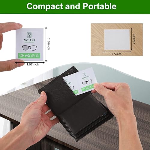 Miniatura 2 de Toallitas húmedas antivaho de secado rápido, prehumedecidas individualmente envueltas para limpieza antivaho para gafas ópticas, gafas de sol, gafas