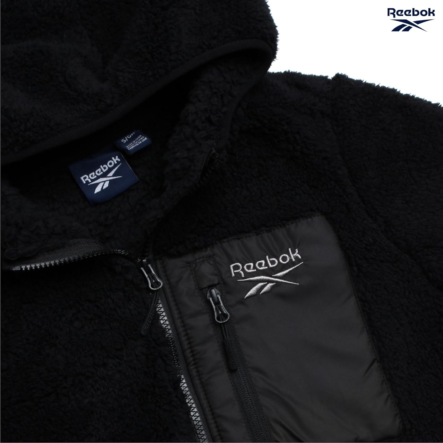 Reebok Womens Sherpa Fleece Jacket - Fur Teddy Coat Soft Sherpa Jacket Women Zip Up Hooded Winter Coats for Women Outerwear - Image 2