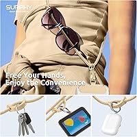 Vista 3 de SURPHY Cordón para teléfono, correa cruzada ajustable para teléfono con 2 pestañas de amarre para teléfono celular, hebillas de metal premium