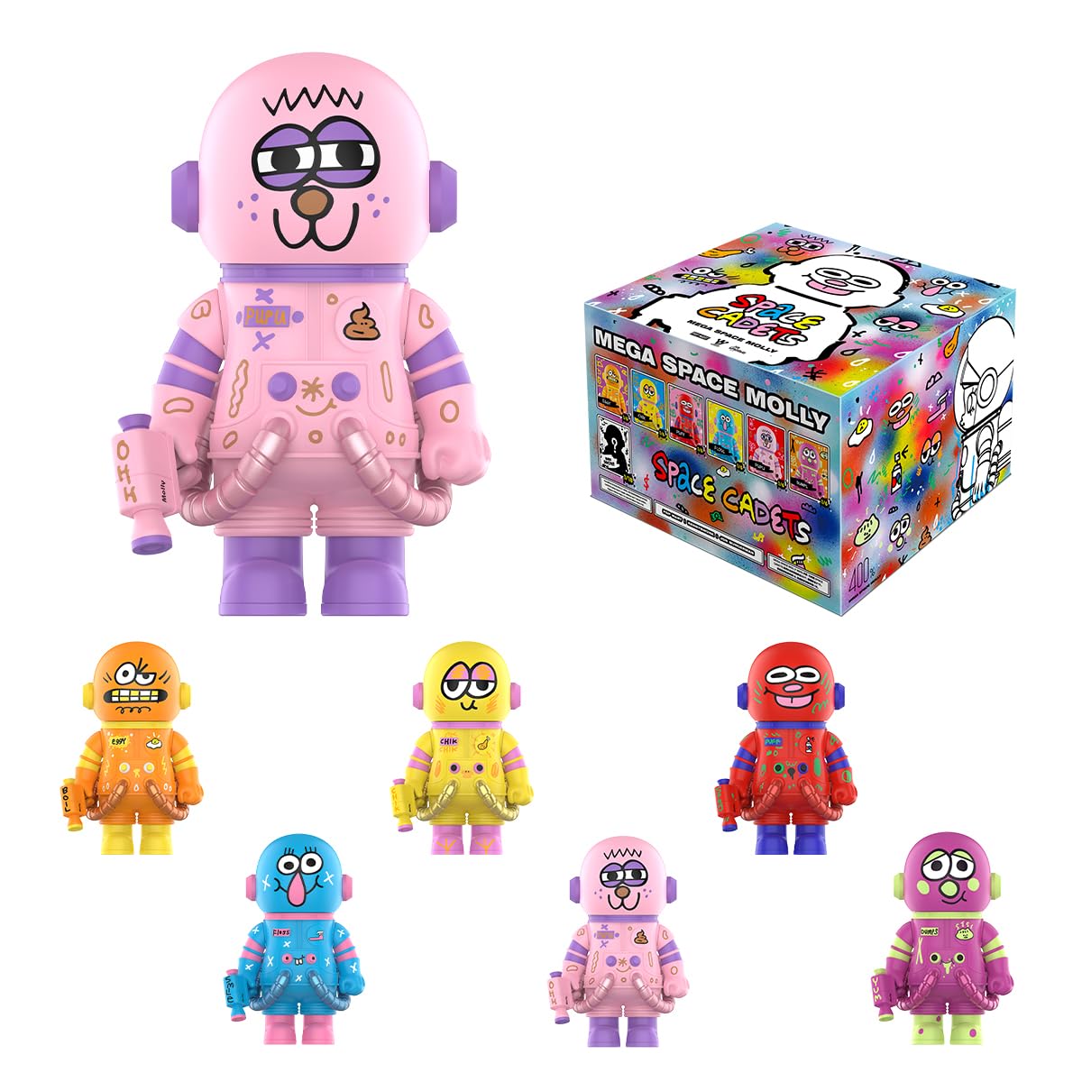 その他 MEGA SPACE MOLLY 400% JON BURGERMAN POP MART Mega Space Molly 400% Jon Burgerman Figure Pop d