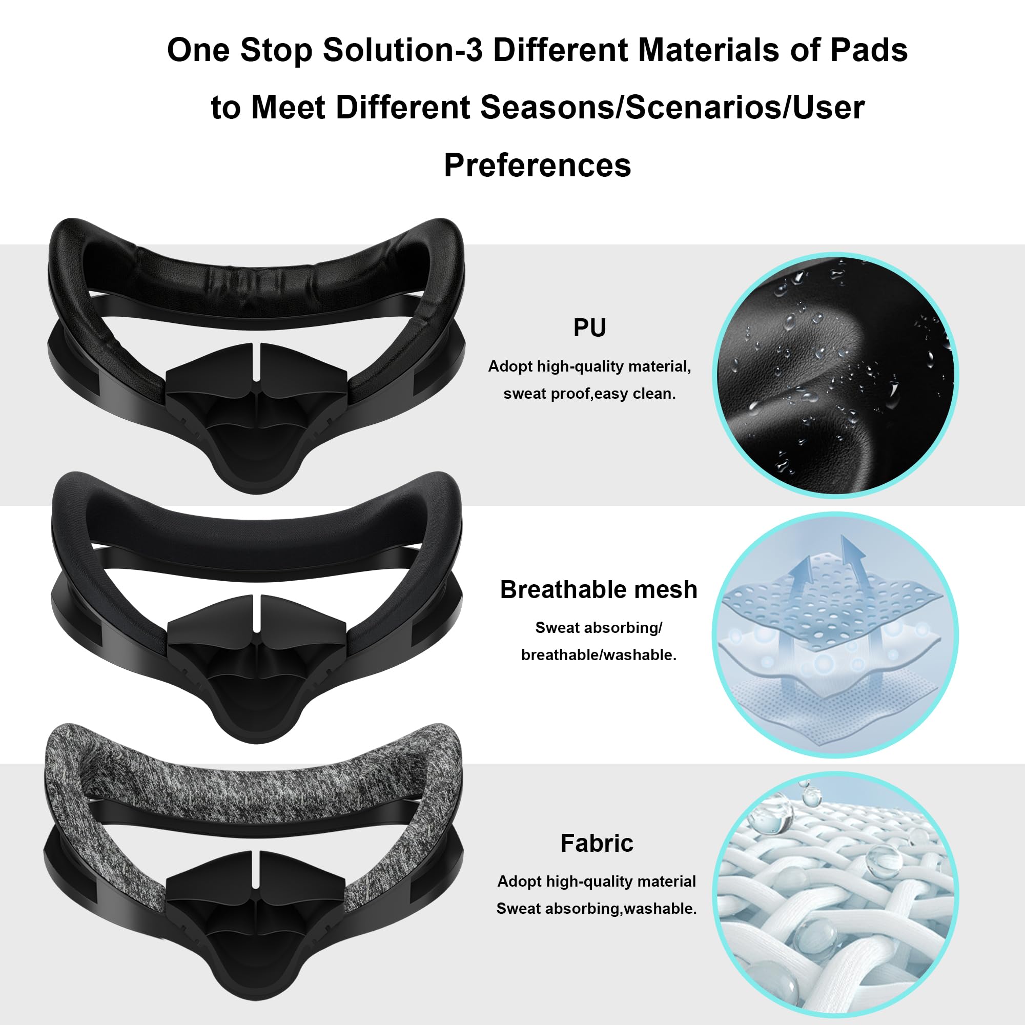 Globular Cluster Interfaz Facial magnética F3 V3 para Quest 3, Marco Flexible y Adaptable con Almohadillas multimateriales, no Compatible con Quest 3S o Base de Carga Oficial