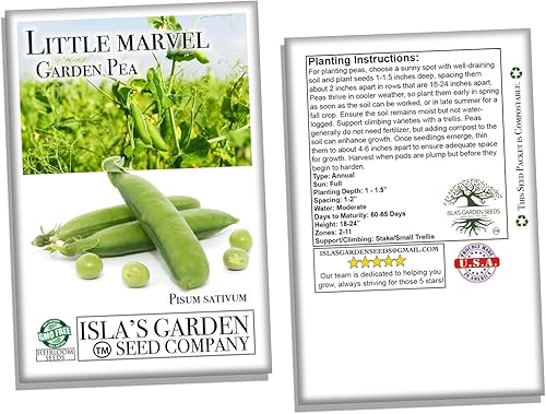Miniatura 7 de Semillas de guisantes Little Marvel para plantar, más de 50 semillas tradicionales por paquete, semillas de jardín de Isla (semillas de jardín de