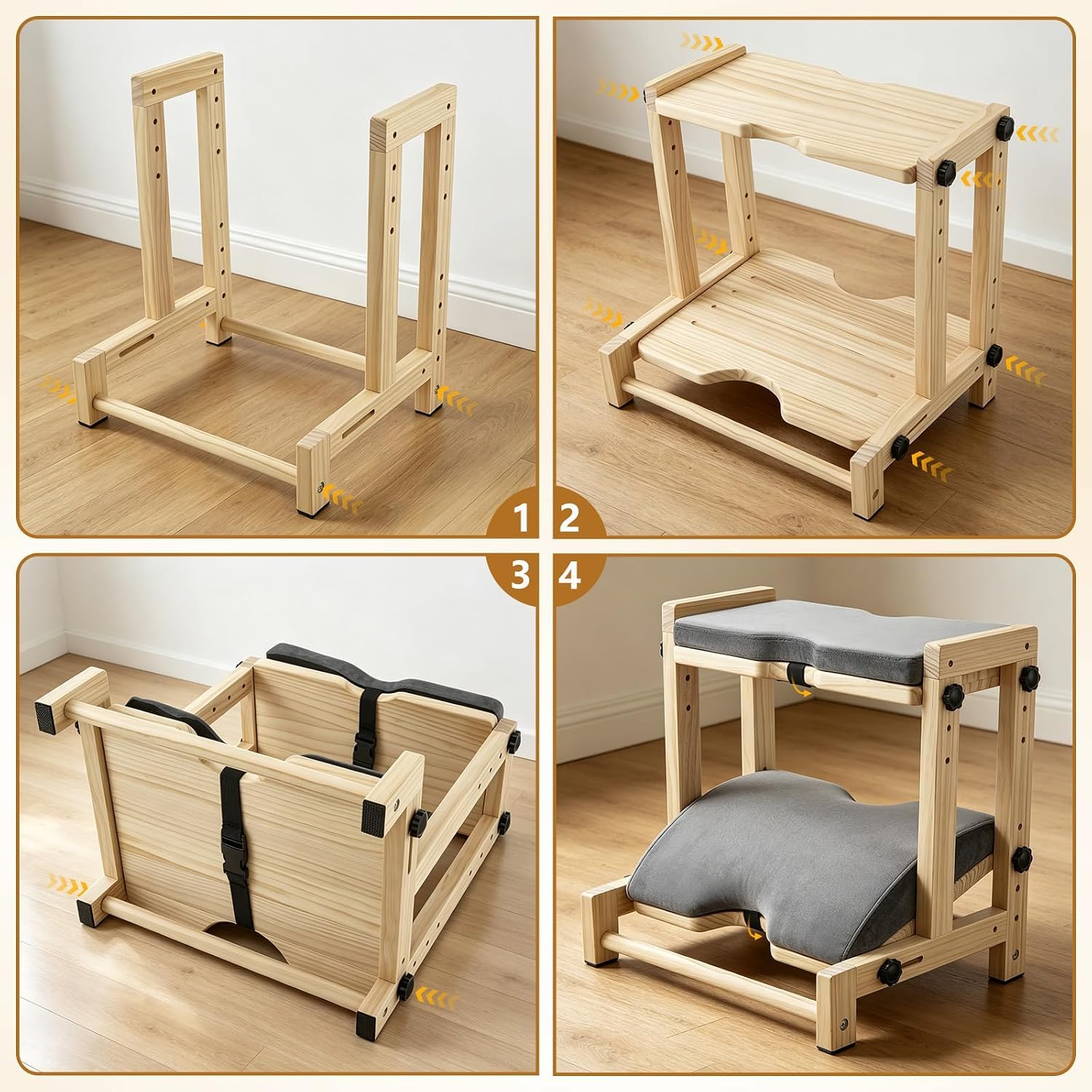 Poggiapiedi da Scrivania Doppio Strato con Cuscinetto Rimovibile, 4 Livelli | Poggia Piedi per Scrivania Regolabile con Base Antiscivolo, Schiuma Ergonomica per Ufficio e Casa, 40x30x40 cm