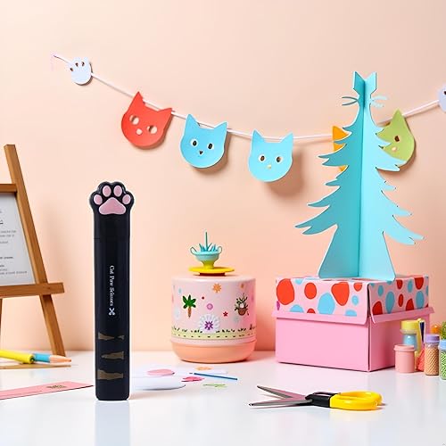 Miniatura 4 de Tijeras de pata de gato, tijeras plegables de bolsillo, pequeñas tijeras de seguridad plegables multifuncionales, cortadores de mano kawaii, mini