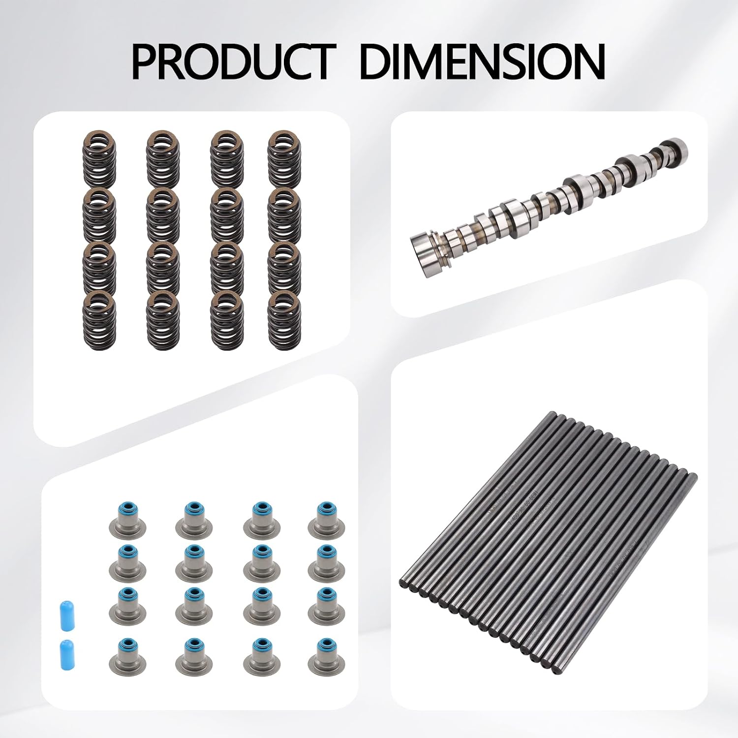 Truck Camshaft Kit stage 4 with Lift Springs Valve Seals Flat-Tip Pushrods Cam Kit Compatible with LS Truck 4.8 5.3 6.0 6.2 Vortec 1999-2013