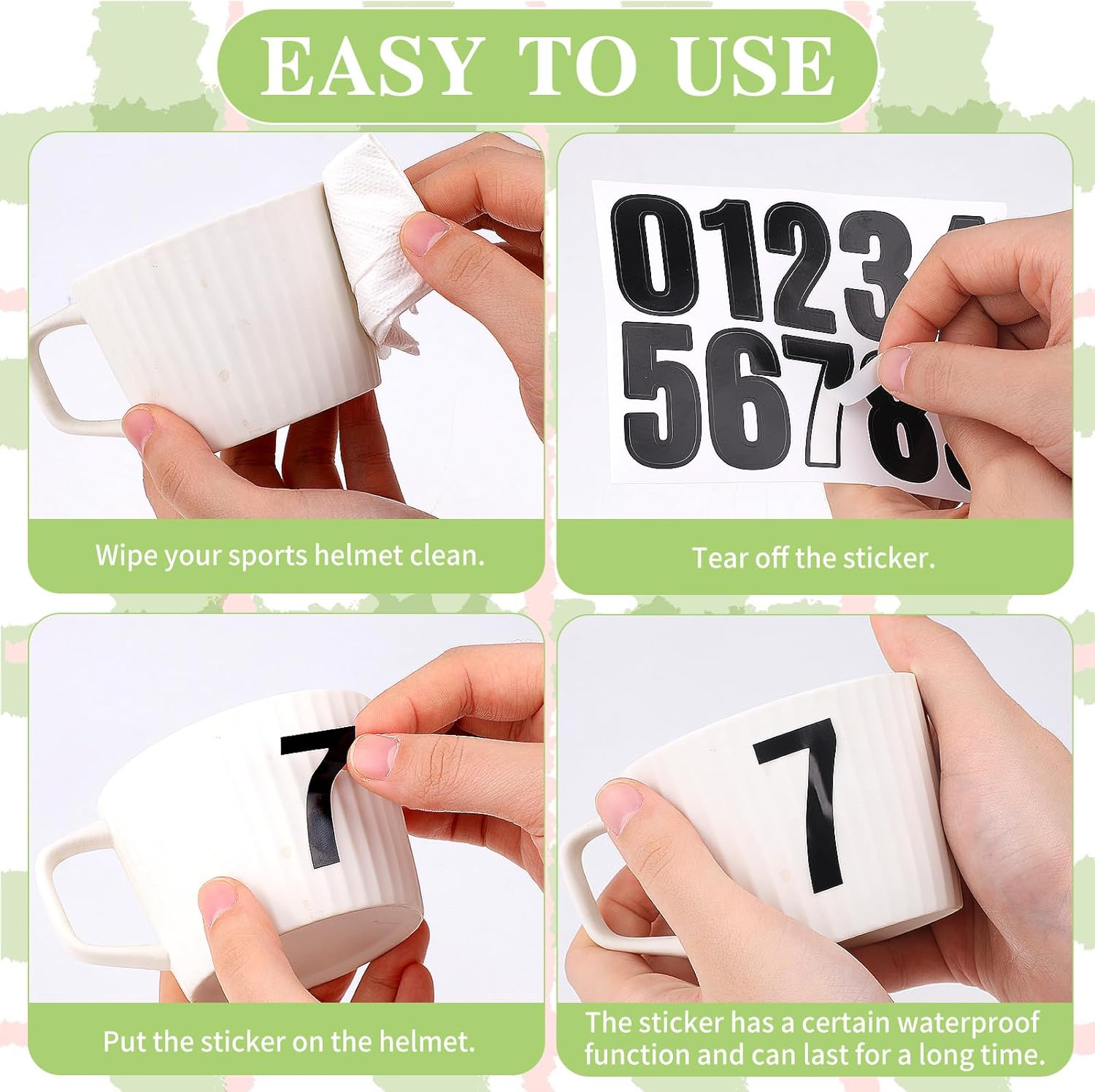 200 Pcs Number Stickers, 20 Sheets 1.5 in Black Vinyl Stick on Numbers, 0-9 Adhesive Waterproof Number Sticker for Helmet Mailbox Signs Car House Bin