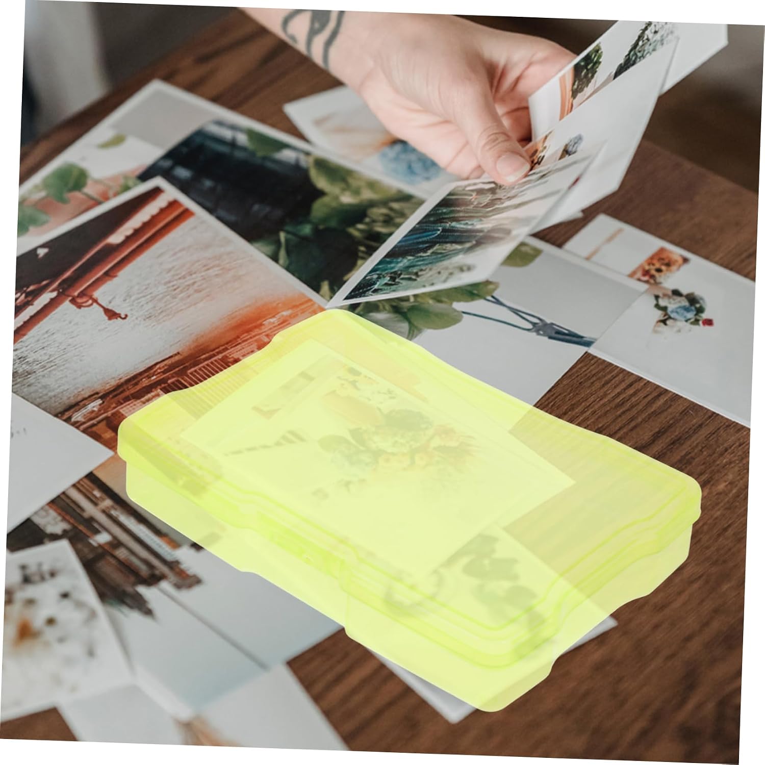KICHOUSE Photo Storage Box for Organizing Multi-functional Storage Boxes for Cards Parts Small Items