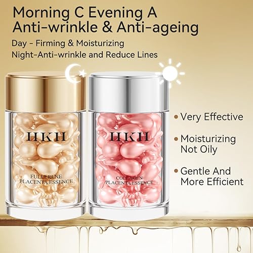 Miniatura 5 de Vitamina C Anti-Arrugas Envejecimiento Facial Suero 48 Cápsulas+Retinol Colágeno Anti-Envejecimiento Arrugas 48 Cápsulas, VC para la Mañana+VA para