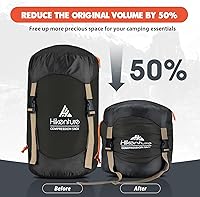 Vista 2 de Hikenture Saco de compresión para saco de dormir, saco de dormir de nailon antidesgarros, bolsa de compresión resistente al agua de 10L/14L/20L/30L