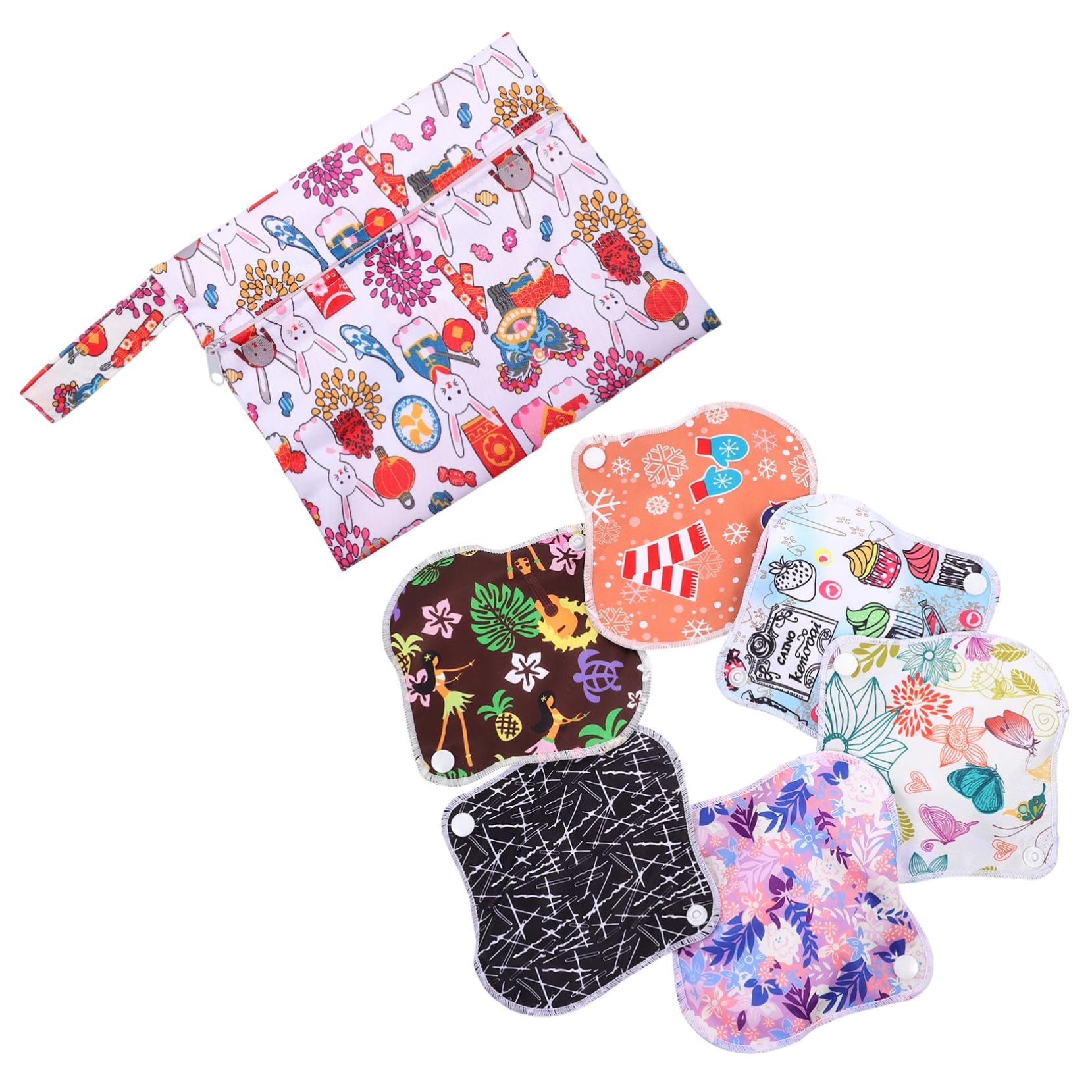 minkissy 2 Set Di Assorbenti Mestruali Comodi Assorbenti Riutilizzabili Lavabili Da Donna