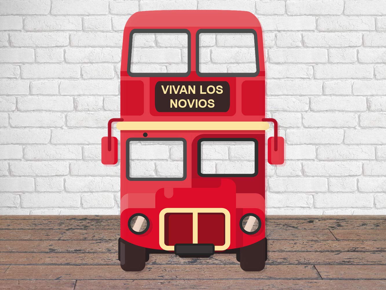 Photocall Autobús Vivan los Novios 200 x150 cm | Regalos para Bodas | Photocall Económico y Original | Ideas para Regalos | Regalos Personalizados de Bodas