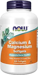 NOW Foods - Cálcio e Magnésio - 120 Cápsulas gelatinosas