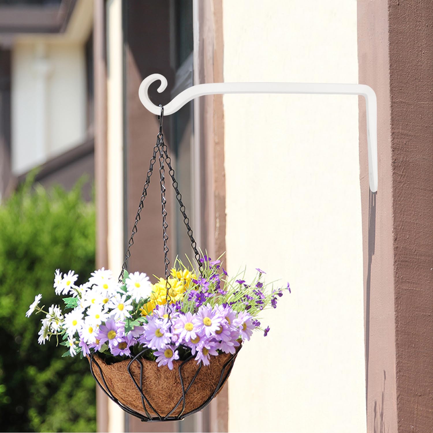 JunGG Support mural en fer pour plantes - 25 cm - Blanc (blanc, 25 cm)