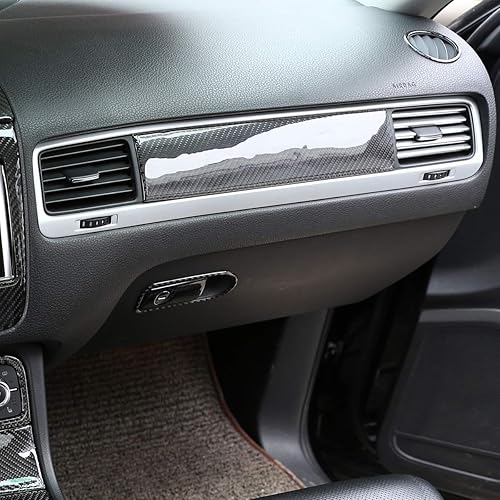 Miniatura 2 de YIWANG Panel de consola central de automóvil, fibra de carbono suave, decoración de consola central de pasajeros, para Volkswagen Touareg 2016-2018