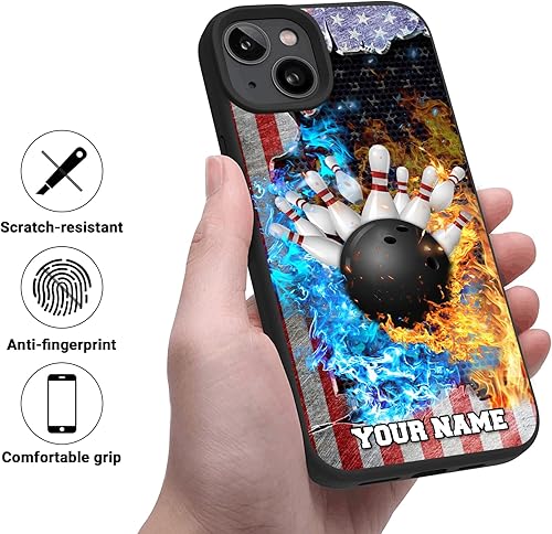 Miniatura 4 de Funda personalizada con nombre de la bandera de los bolos para iPhone 1514131211 Pro Max, Samsung S24S23S22S21S20 FEPlusUltraA15A25A34A14A54A03SA53