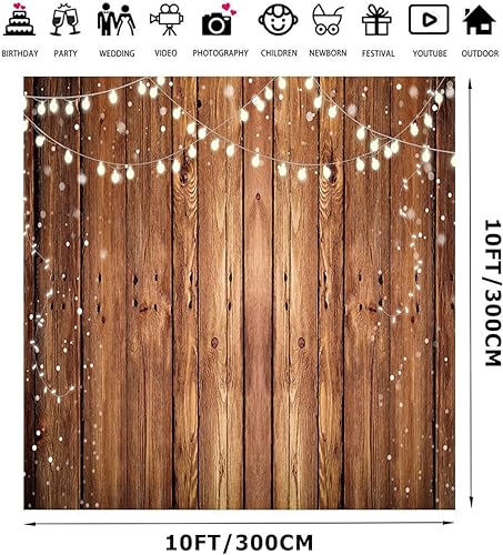 Miniatura 2 de Alltten Telones de fondo de madera marrón de 10 x 10 pies para fotografía fondo marrón vintage material de vinilo fino aplicable a pancartas de baby