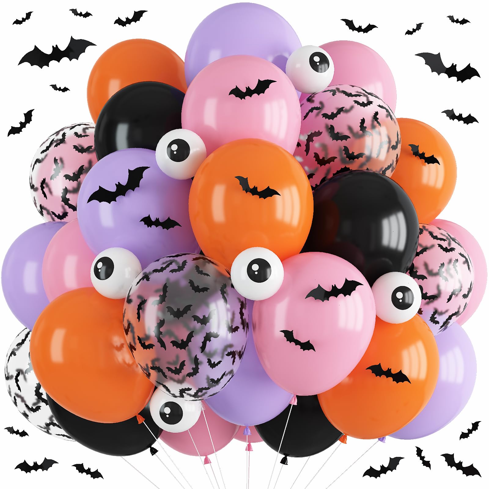 Halloween Balloons Pastel Pink Black Spooky One Halloween Party Decorations — image 1