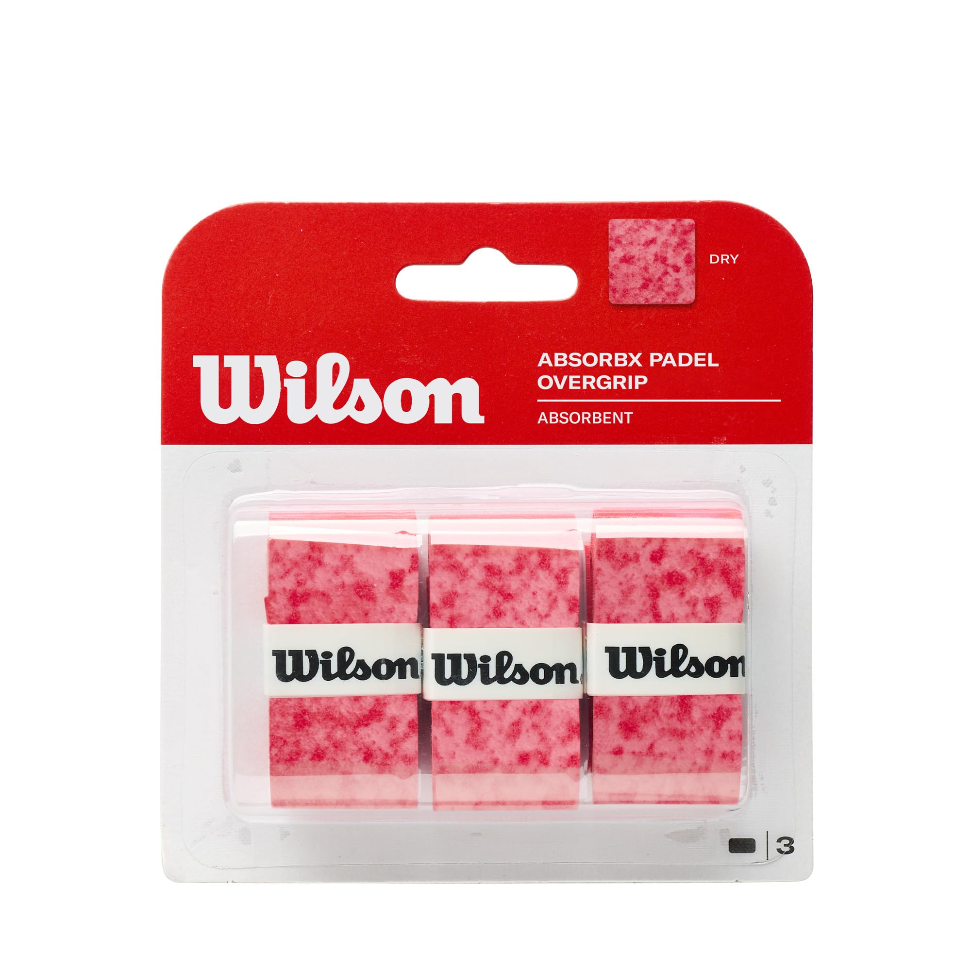 Wilson AbsorbX Padel Overgrip, 3-Pack, Red