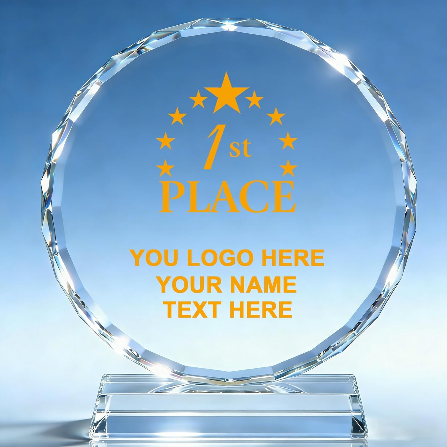 Custom Crystal Trophy Award - 6.3‘’ Personalized Engraved Crystal Award for Corporate Recognition, Sports Championships, Academic Awards & Retirement Gifts - Employee Recognition Awards and Trophy