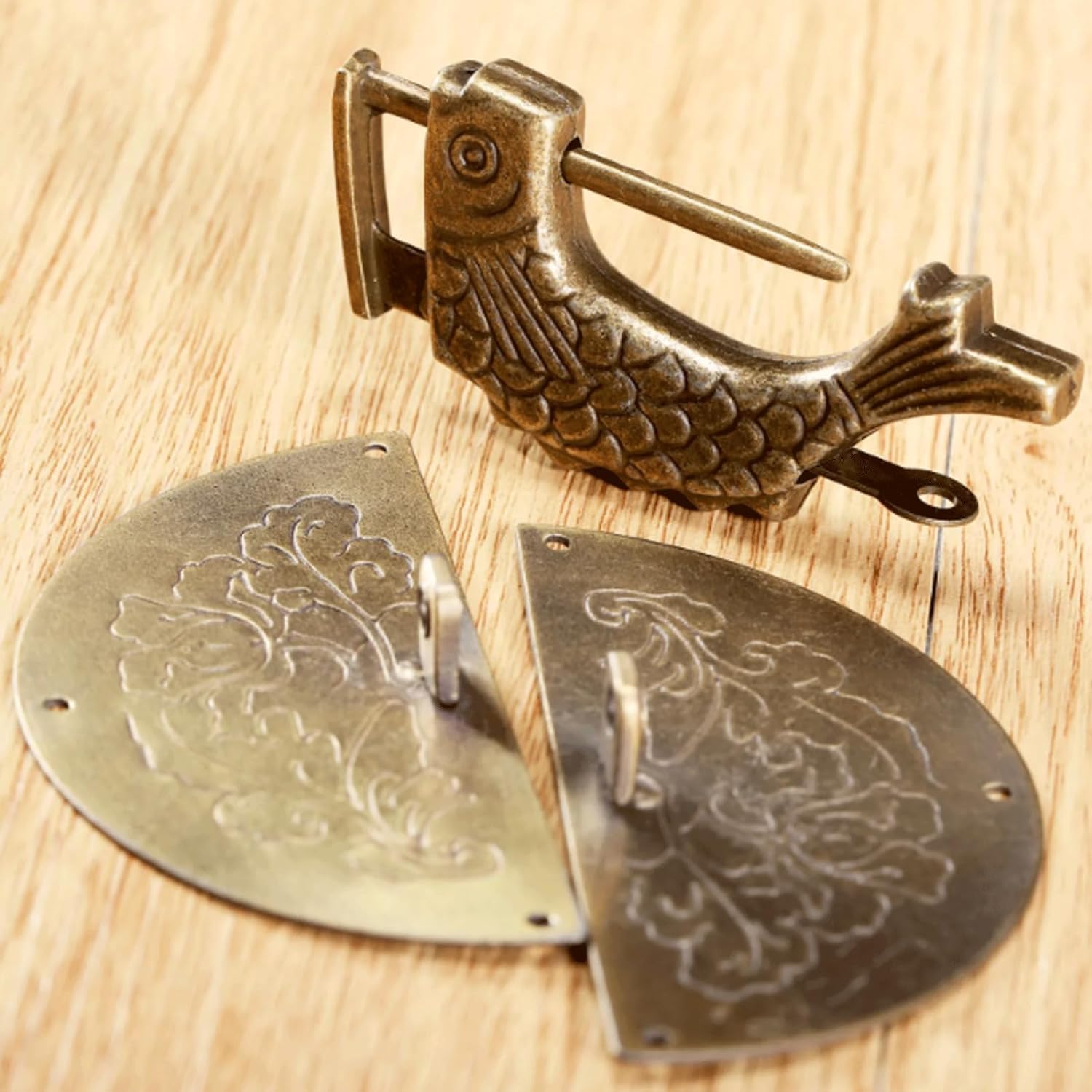 Door Knocker Door Knocker Chinese Fish Lock Pulls Handle Knocker Vintage Door Handle Cabinet Door Knock Home Decor Ring Knocker Door Lock Unique