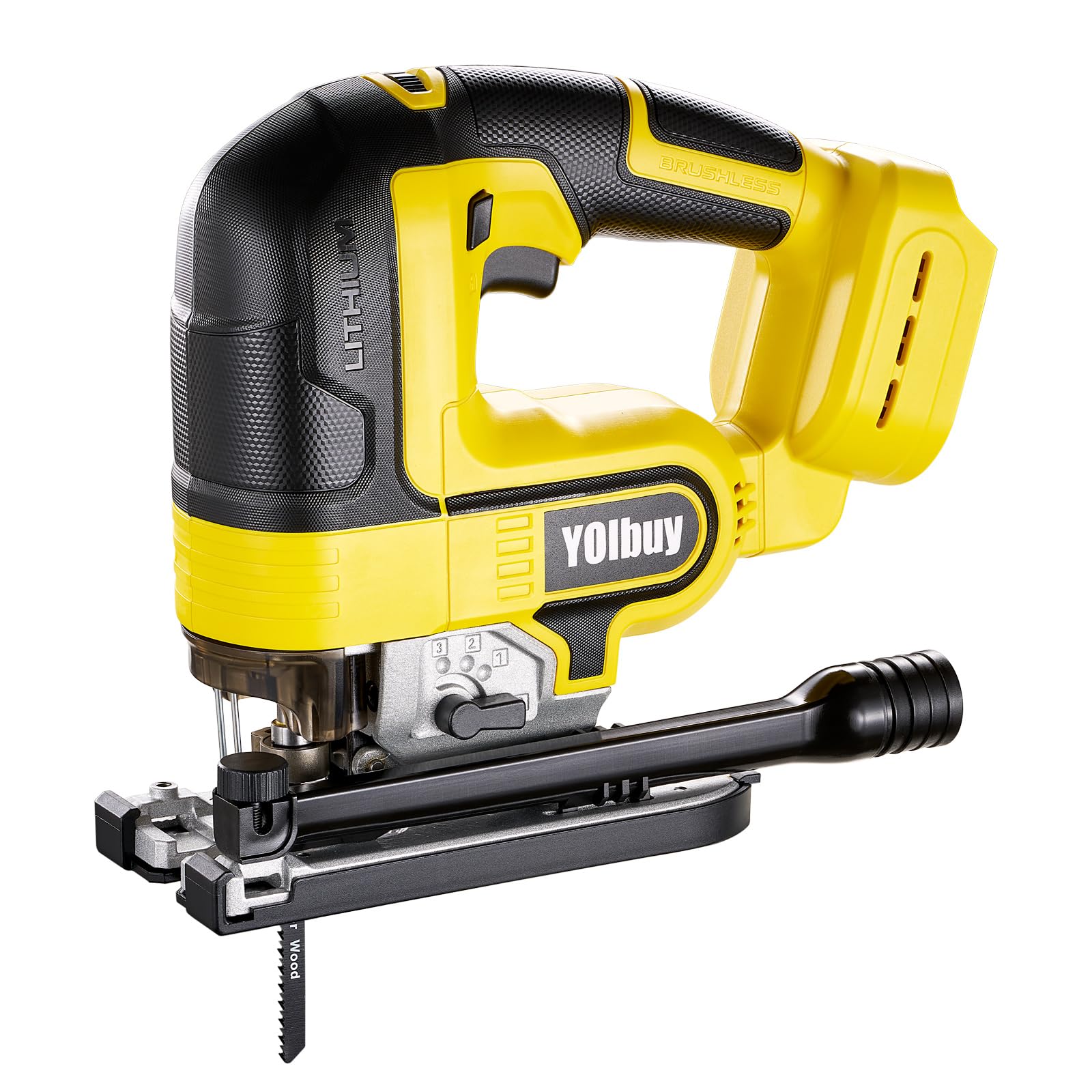 YOIbuy PRO 充電式 ジグソー ブラシレスモータ搭載 6段階変速 26mm大ストローク 振動軽減機構内蔵 3200rpmハイスピード ブレード簡単交換 