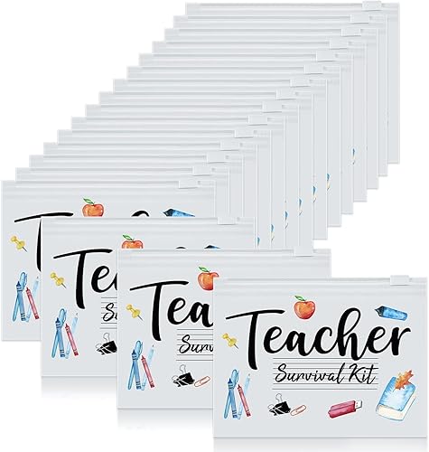 Miniatura 8 de Cunno 60 piezas de regalos de agradecimiento para profesores, a granel, pequeña bolsa de maquillaje impermeable, bolsa de cosméticos para lápices,