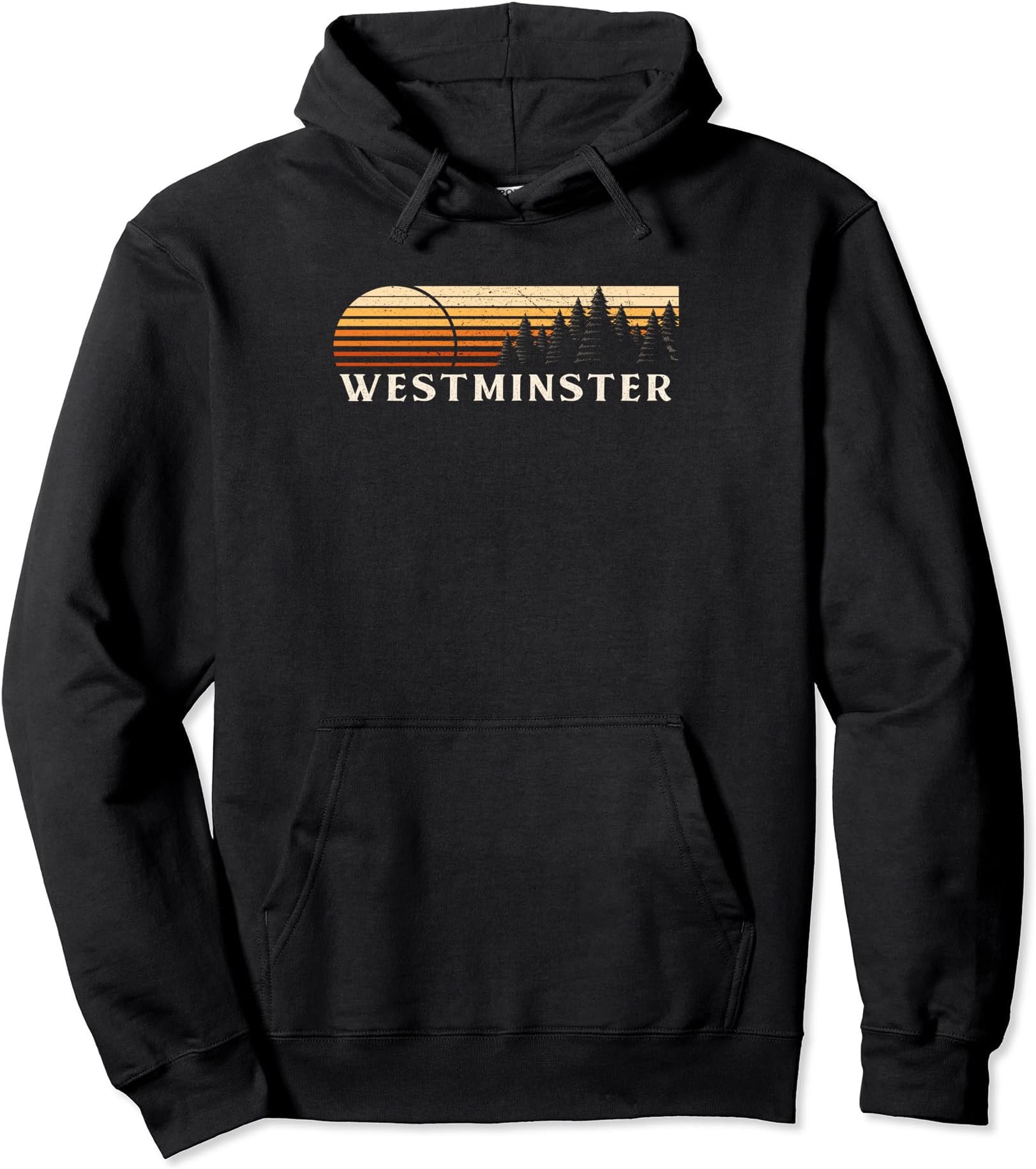 Westminster, PA Vintage Evergreen Sunset Eighties Retro Pullover Hoodie