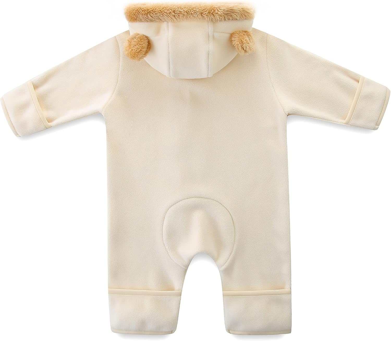 Baby Fleece Bodysuit Infant Boy Girl One Piece Bear Hooded Outerwear Snowsuit For Winter - Image 2