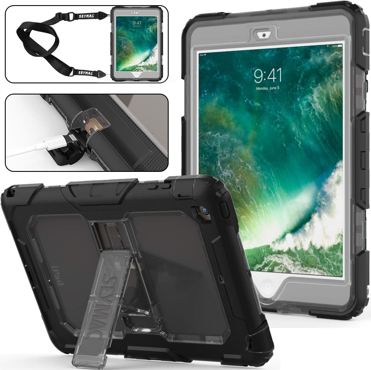 SEYMAC stock Case for iPad Mini 1/2/ 3 (Gray/Black)