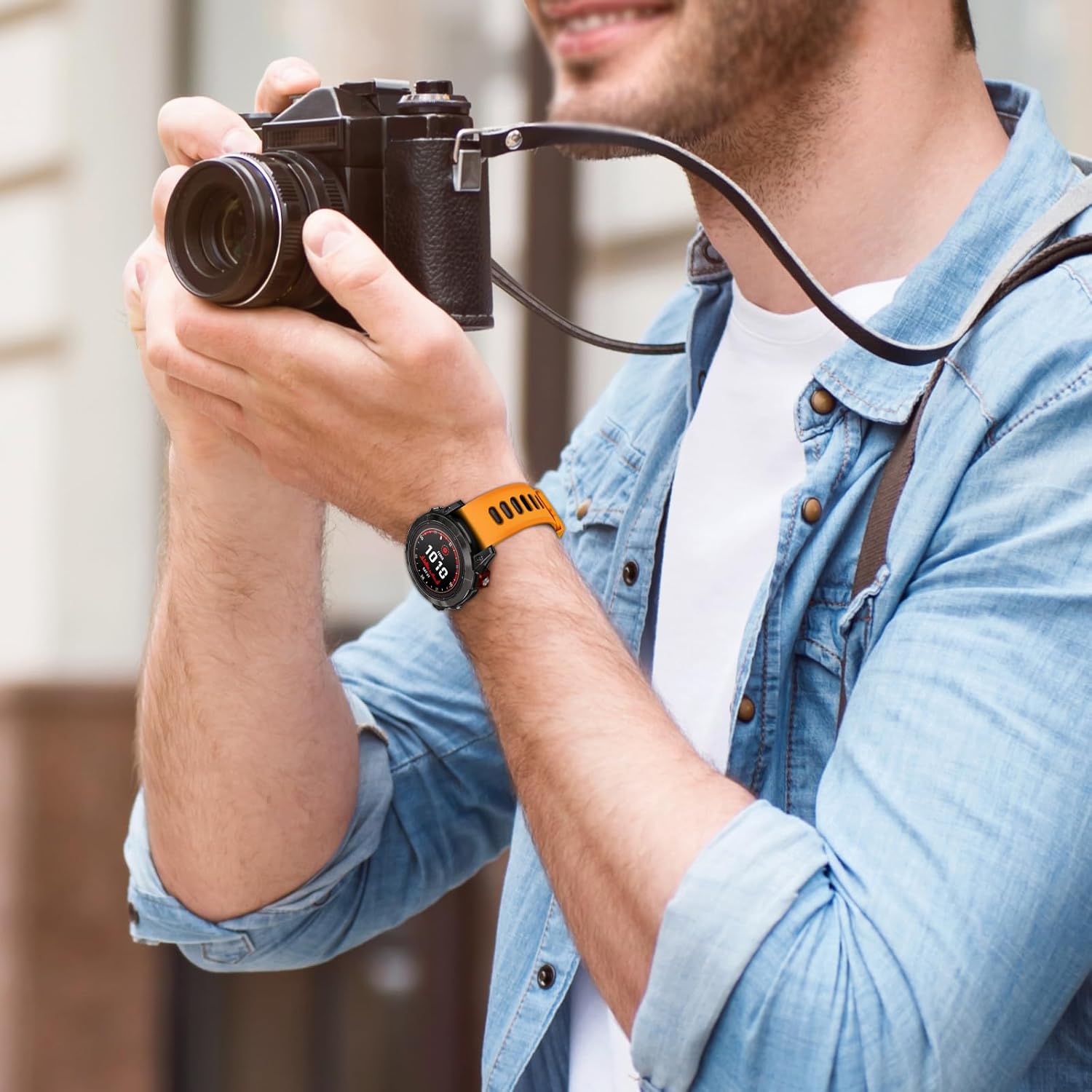 EZMVZKU 22mm Quickfit Sport Band for Garmin Fenix 8/8Pro 47mm/Fenix 7/7 Pro/6/6 Pro/5 Plus,Silicone Watchband Strap for Forerunner 970 965 955/Approach S70/quatix 8/tactix 8 47mm/Descent G2/G1 Solar - Image 5