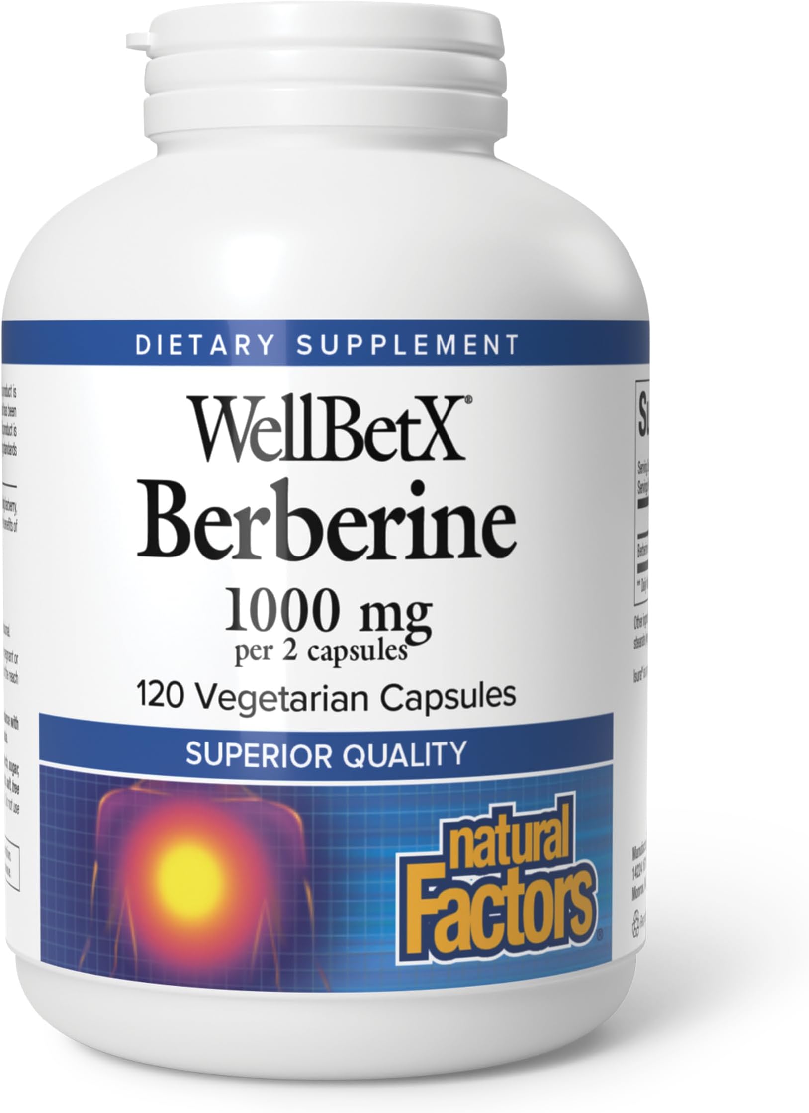 Natural Factors, WellBetX Berberine, 500 mg, 120 Count (Pack of 1)