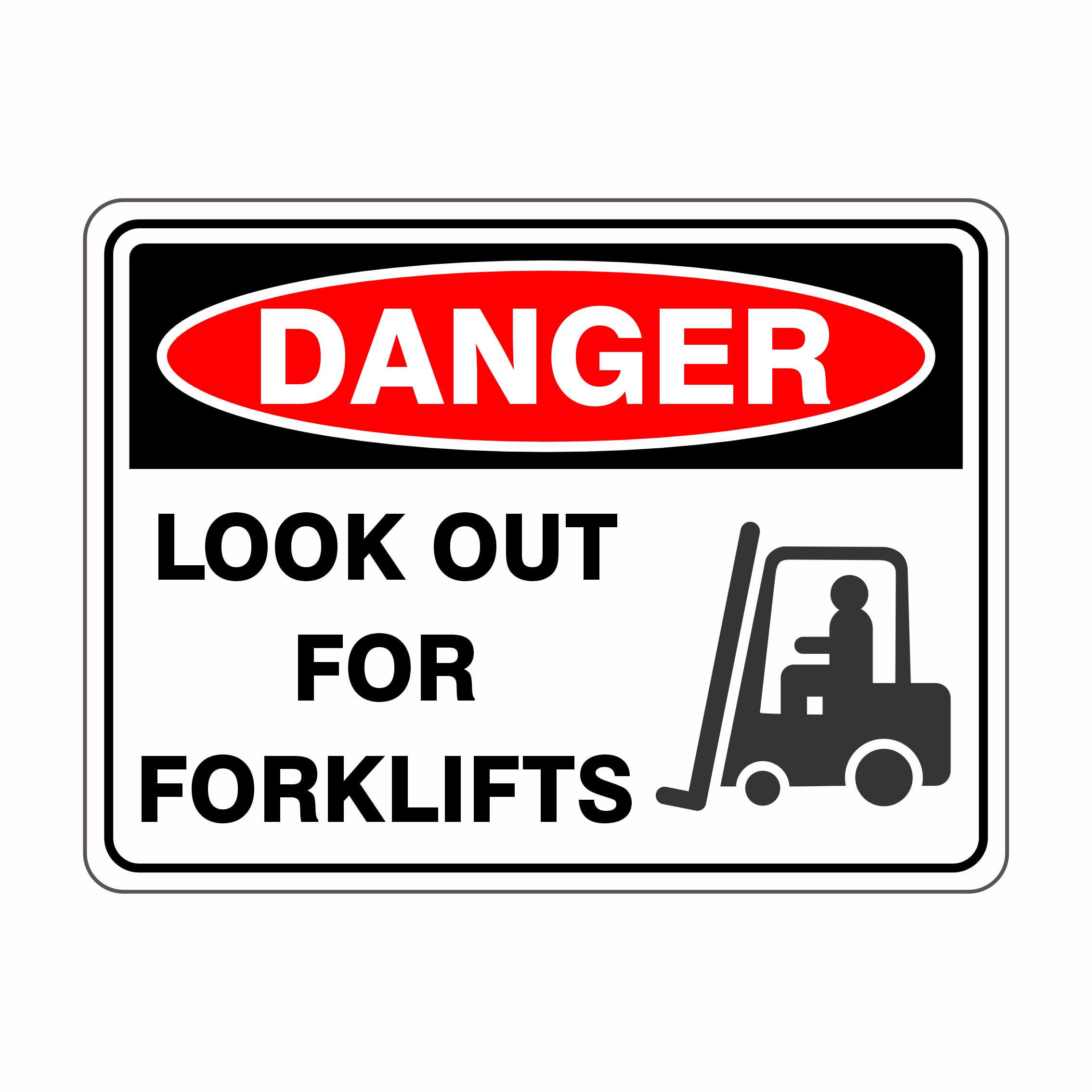 Look Out For Forklifts Symbol Danger Signs Metal Tin Sign 8 x 12 inch for Industrial & Commercial Series