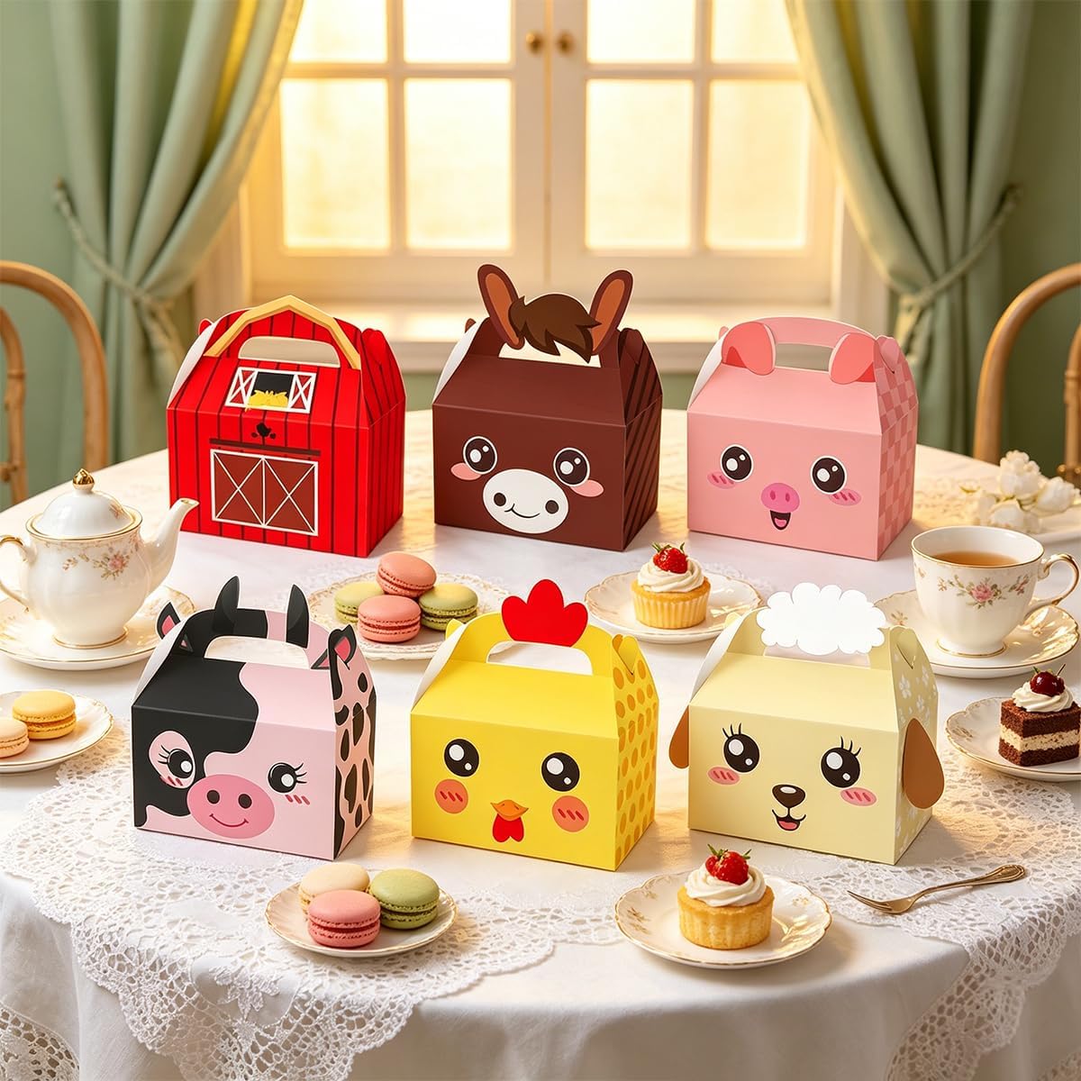 12 Pack Farm Animal Party Favor Boxes Farm Theme Birthday Goodie Boxes